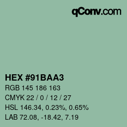 Color code: HEX #91BAA3 | qconv.com