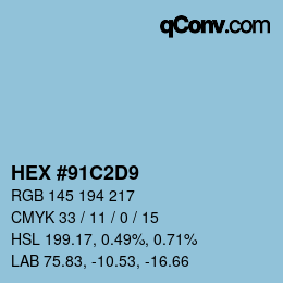 Color code: HEX #91C2D9 | qconv.com