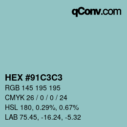 Color code: HEX #91C3C3 | qconv.com