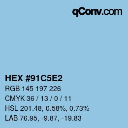 Color code: HEX #91C5E2 | qconv.com