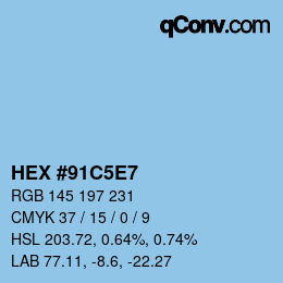 Color code: HEX #91C5E7 | qconv.com