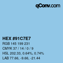 Color code: HEX #91C7E7 | qconv.com
