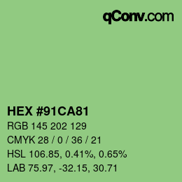 Color code: HEX #91CA81 | qconv.com