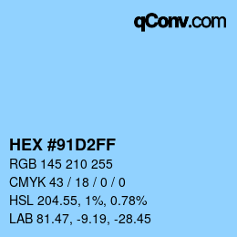 Color code: HEX #91D2FF | qconv.com