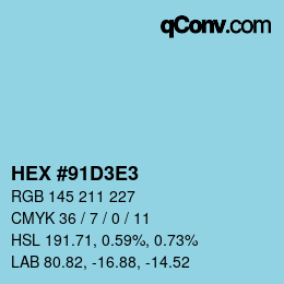 Color code: HEX #91D3E3 | qconv.com