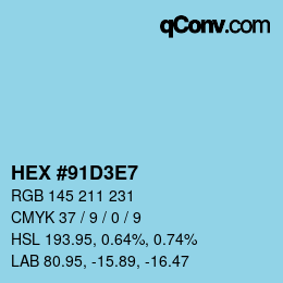 Color code: HEX #91D3E7 | qconv.com