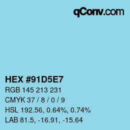 Color code: HEX #91D5E7 | qconv.com