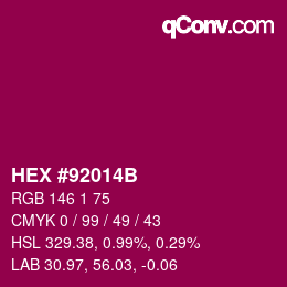 Color code: HEX #92014B | qconv.com