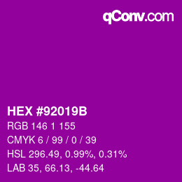Color code: HEX #92019B | qconv.com