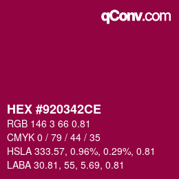 Farbcode: HEX #920342CE | qconv.com
