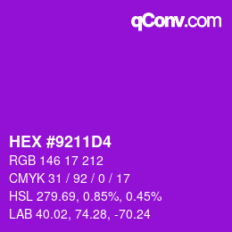 カラーコード: HEX #9211D4 | qconv.com