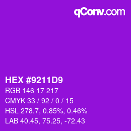 Color code: HEX #9211D9 | qconv.com