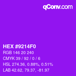 Color code: HEX #9214F0 | qconv.com