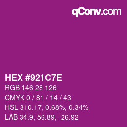 Color code: HEX #921C7E | qconv.com