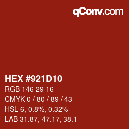 Color code: HEX #921D10 | qconv.com