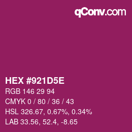 Color code: HEX #921D5E | qconv.com