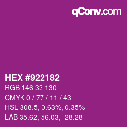 カラーコード: HEX #922182 | qconv.com