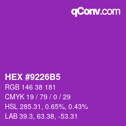 カラーコード: HEX #9226B5 | qconv.com