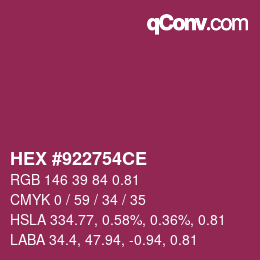 Farbcode: HEX #922754CE | qconv.com