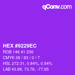 Color code: HEX #9229EC | qconv.com
