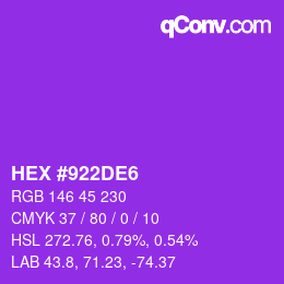 カラーコード: HEX #922DE6 | qconv.com