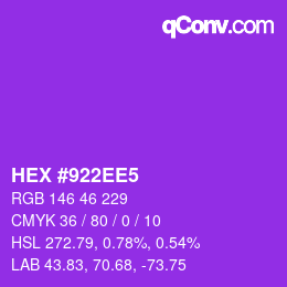 カラーコード: HEX #922EE5 | qconv.com