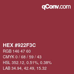 Color code: HEX #922F3C | qconv.com