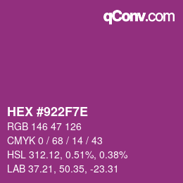 Color code: HEX #922F7E | qconv.com