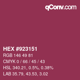 Color code: HEX #923151 | qconv.com