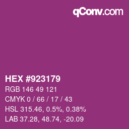 Color code: HEX #923179 | qconv.com