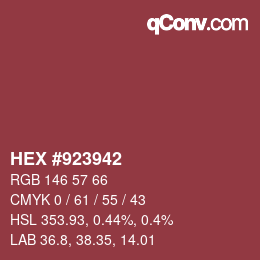 カラーコード: HEX #923942 | qconv.com