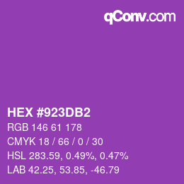 颜色代码: HEX #923DB2 | qconv.com