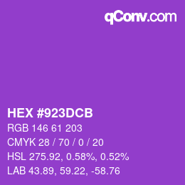 Color code: HEX #923DCB | qconv.com