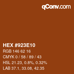 カラーコード: HEX #923E10 | qconv.com