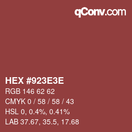 Color code: HEX #923E3E | qconv.com