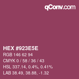 Código de color: HEX #923E5E | qconv.com