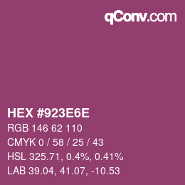 Color code: HEX #923E6E | qconv.com