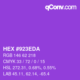 カラーコード: HEX #923EDA | qconv.com
