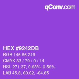 Color code: HEX #9242DB | qconv.com