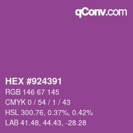 Color code: HEX #924391 | qconv.com