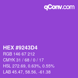 Color code: HEX #9243D4 | qconv.com