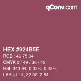 Código de color: HEX #924B5E | qconv.com