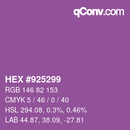 Color code: HEX #925299 | qconv.com