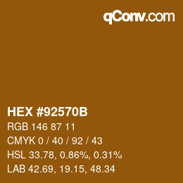 Color code: HEX #92570B | qconv.com
