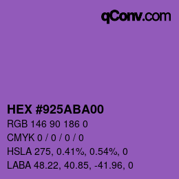 Farbcode: HEX #925ABA00 | qconv.com