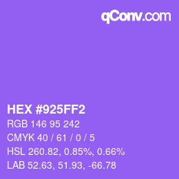 Farbcode: HEX #925FF2 | qconv.com