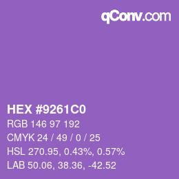 Color code: HEX #9261C0 | qconv.com