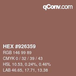 Color code: HEX #926359 | qconv.com