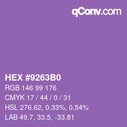 Color code: HEX #9263B0 | qconv.com