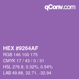 Color code: HEX #9264AF | qconv.com